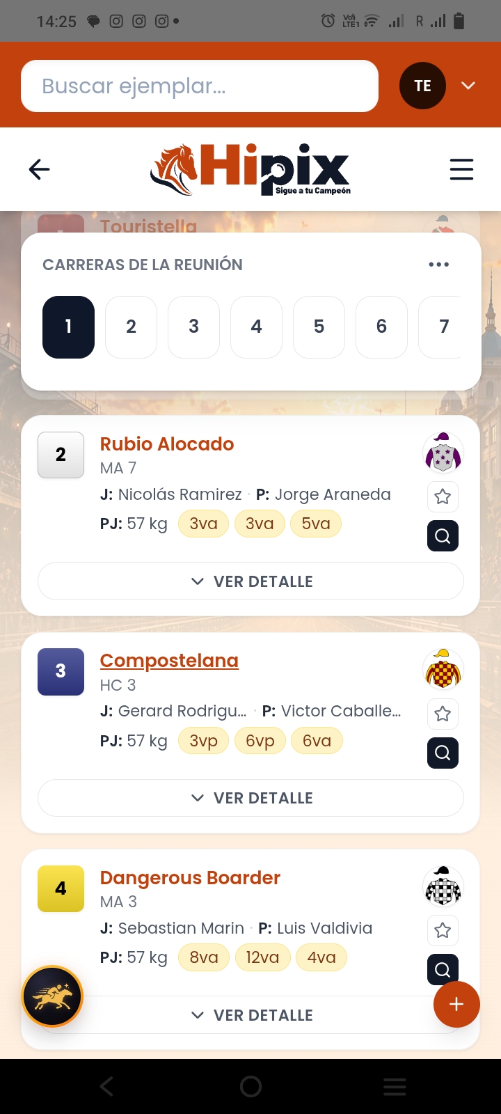 Pantalla principal de la app Hipix
